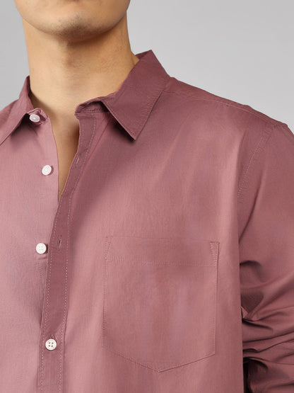 Men's Solid Dusty Pink Casual Shirt